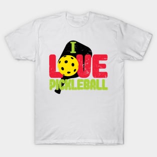 'I Love Pickleball' Funny Pickleball Gift T-Shirt